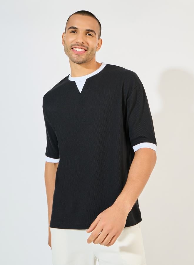 Styli Premium Waffle Knit Oversized T-Shirt - Image 1